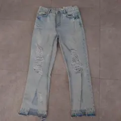 TRF ダメージ加工 ライトブルーデニム 34