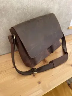 TIDING メンズ ショルダーバッグ 本革 牛革 A4 メッセンジャーバッグ