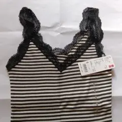 新品 1000円+税 値札付き S UNIQLO 2WAYリブレースタンクトップ