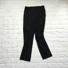 ​UNIQLO ストライプ アンクルパンツ スリム ポリ 黒 S オフィス