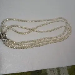 ホワイトパール 多重ストランドネックレス