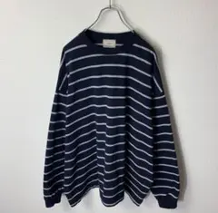 EVCON　1LDK　BORDER WIDE L/S T-SHIRT　ネイビー