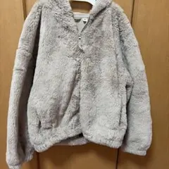 GU フェイクファーフーデッドジャケット 140