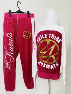 9764. 24karats ベロア 上下セットアップ Lサイズ