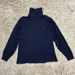 ポロゴルフPOLOGOLF ラルフローレン タートルネック 長袖ロンT XL 紺のサムネイル