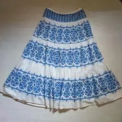 tibi フレアスカート 白/青 サイズ4のサムネイル