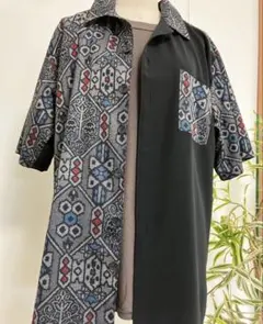 アロハシャツ　大島紬リメイク