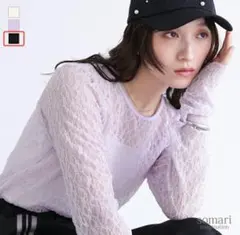 【新品】レース長袖トップス（ブラック）