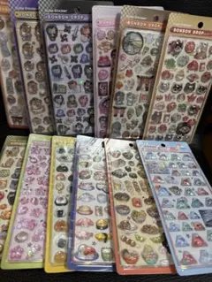 ボンボンドロップシール　和柄　12枚セットコンプリート品