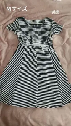 【美品☆】【2way】▶◀ LDプライム サテンリボン▶◀ ボーダーワンピースのサムネイル