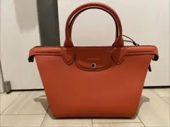 LONGCHAMP オレンジ レザートートバッグ