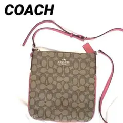 coach ショルダーバッグ　斜めがけ　キャンバス　クロスボディ　薄型　シグネチ