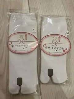 足袋型ホワイトソックス L M 2足セット