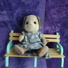 シルバニアファミリー 犬の人形 青色ドレス　2000年代