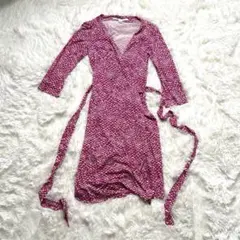 DIANE von FURSTENBERGカシュクールラップワンピースシルク