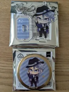 ツイステ【アズール】スタンド付きアクキー＆缶バッジ