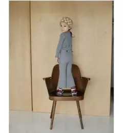 Mediam リブ編みフレアパンツ サイズ0 グレー