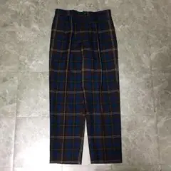 00s vintage テーパードパンツ チェック柄 マルチカラー ウールのサムネイル