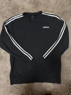 adidas ブラック トレーナー ストライプ