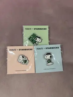 Starbucks スヌーピー ピンバッジ 3点セット