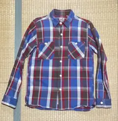 チェック柄 長袖ネルシャツ