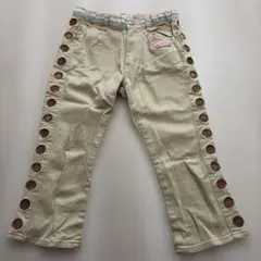 ANGEL BLUE ロングパンツ ベージュ 刺繍 7部丈