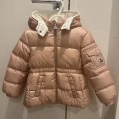 モンクレール　フード付きピンクダウンコート