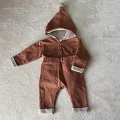 H&M オーガニックコットン フード付きトレーナー とパンツセット　3M