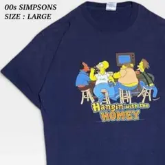 .00s The Simpsons日常 グラフィック 半袖 Tシャツ ネイビー