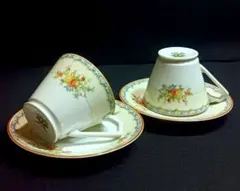 【希少】オールドノリタケ 日陶印 カップ＆ソーサー 2客