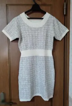 MAJESTIC LEGON　ツイードニットワンピ　グレー　Mサイズ