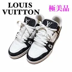 ルイヴィトン LV トレーナー スニーカー 1A9JG6 デニム 黒 メンズ