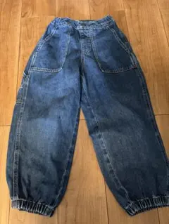 ●GU●デニム風パンツ●130●ウエストゴム