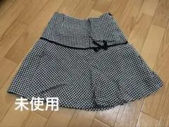 チェック柄フレアスカート リボン付き