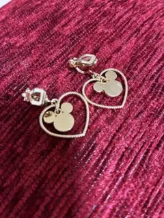 ミッキー ハート型 イヤリング ゴールド