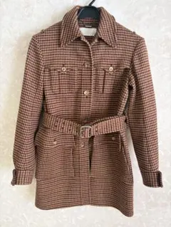 Chloé（クロエ） ウール コート ベルト付き 千鳥格子柄 / 34のサムネイル