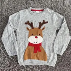 H&M トナカイ刺繍 グレー ニットセーター　キッズ