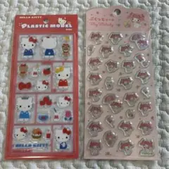 キティ　サンリオ　プラスティックモデル　ぷくっとシール　プラモデル　マイメロ