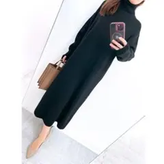 【美品✨】スローブイエナ❤️サイズF✨ニットワンピース✨ブラック