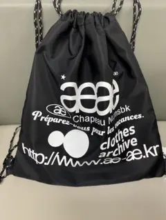 新品 aeae エーイーエーイー　黒　ブラック　ナップサック　リュック