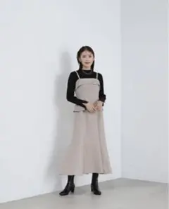 ペプラムキャミドッキングジャンスカ／ナチュラルビューティーベーシック