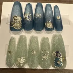 255 小さい爪の方♡成人式ネイルチップ 10個セット