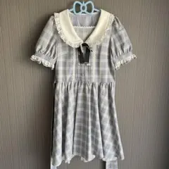 Secret Honey 衿レースチェックワンピース