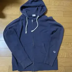 Champion ネイビー フード付きパーカー M