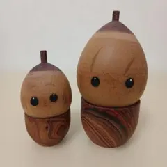 どんぐり　人形　置物　2個セット　こけし