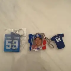 ヤマモト タクミ キーホルダーセット 59番　中日ドラゴンズ　山本拓実
