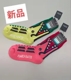 PEARLY GATES ソックス 2足セット ワニ柄　個性的 22〜24センチのサムネイル