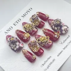 【オーダー専用】和柄ネイルチップ　成人式　振袖　卒業式　初詣　袴