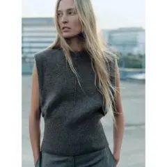 ZARA グレー ニットベスト