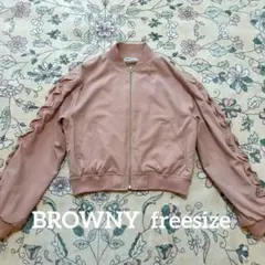 BROWNYブラウニーフリル付きブルゾン ジャケット